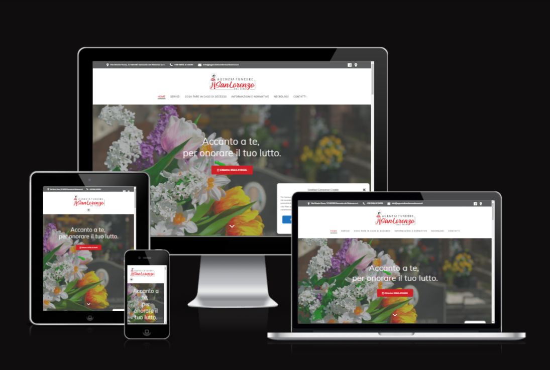 Realizzazione sito web per Agenzia Funebre San Lorenzo di Grosseto, Vulcano Comunicazione
