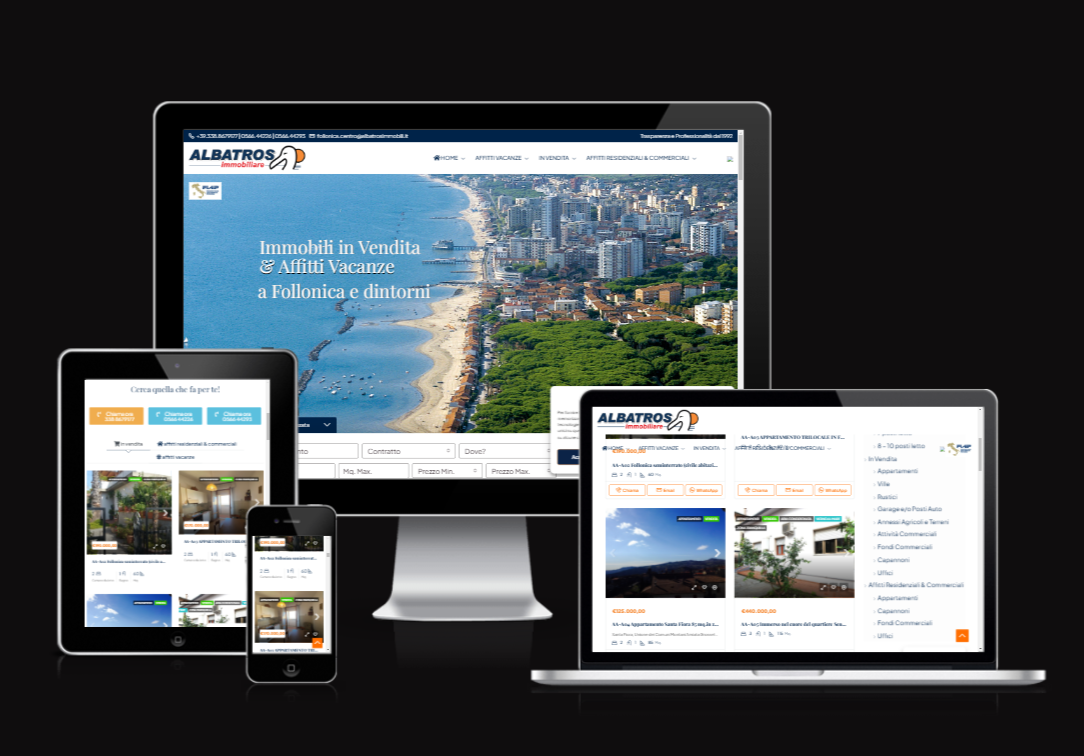Realizzazione sito web per Agenzia Immobiliare di Follonica Albatros Immobili - Web Agency Vulcano Comunicazione