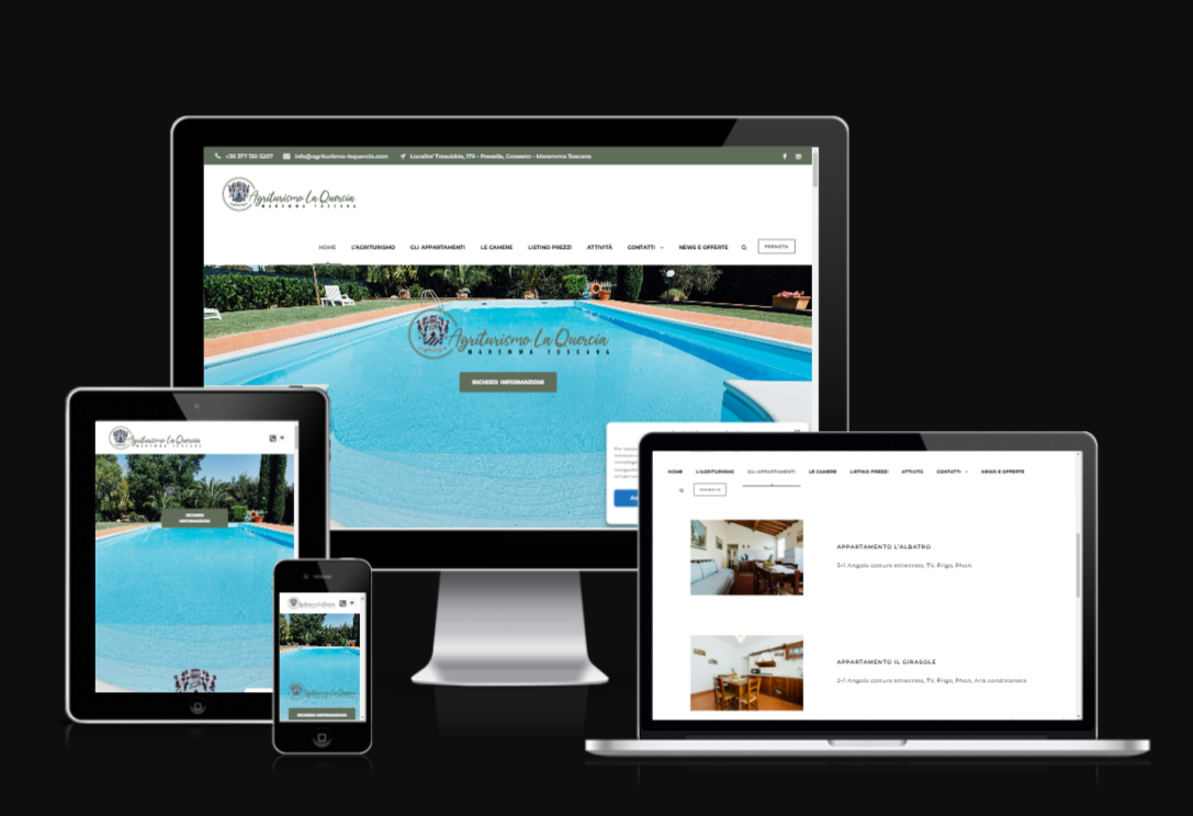 Realizzazione sito web per Agriturismo La Quercia a Scansano - Web Agency Vulcano Comunicazione