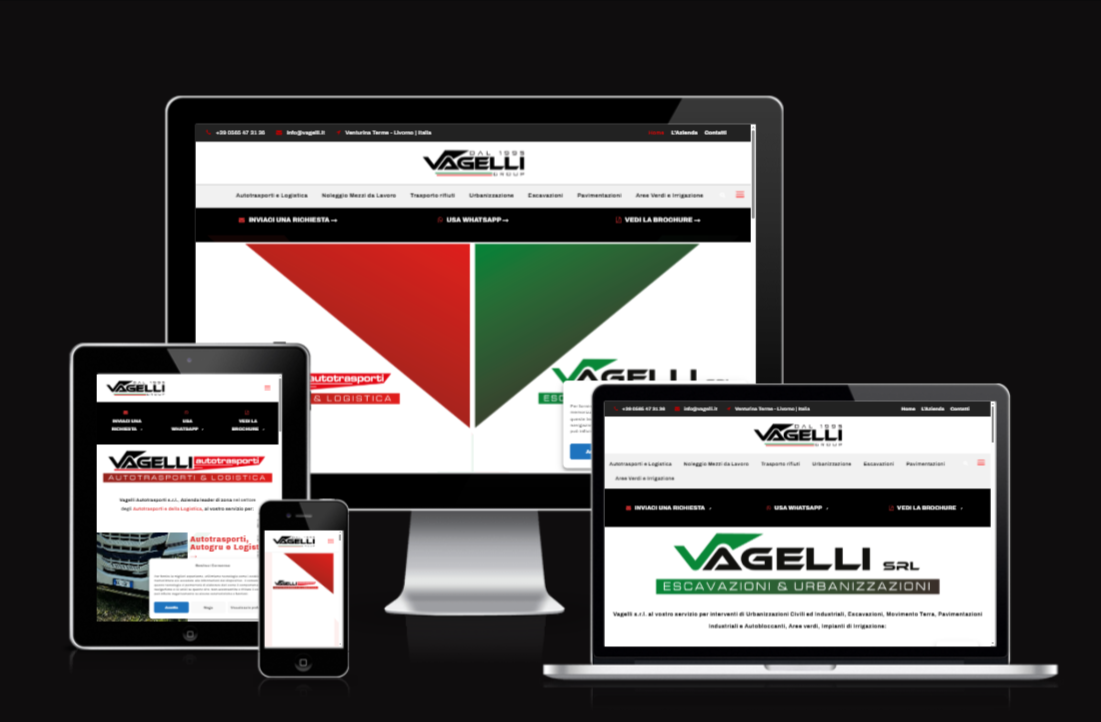 Sito web per Azienda Vagelli Autotrasporti - Venturina Terme - Realizzazione siti web per Aziende, VAGELLI GROUP - Agenzia Web Grosseto, Vulcano Comunicazione