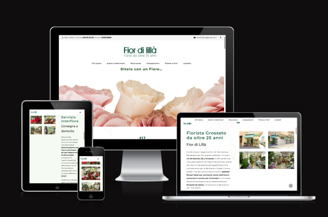Agenzia Web Grosseto - Siti web e Consulenza SEO - Vulcano srl - Realizzazione sito web per Fior di Lillà Fiorista grosseto